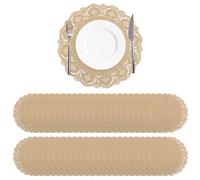 URROMA Lot de 100 napperons Ronds en Papier Kraft Marron jetables pour décoration de Table, fête, Mariage, 29 cm