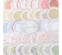 URROMA Lot de 150 feuilles de papier de scrapbooking vintage en dentelle, 5 styles, embellissements de dentelle, loisirs créatifs, décoration pour cadre photo, album, carnet de notes