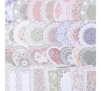 URROMA Lot de 160 feuilles de papier de scrapbooking vintage en dentelle, 4 styles, embellissements de dentelle, loisirs créatifs, décoration pour cadre photo, album, carnet de notes