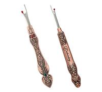 URROMA Lot de 2 décrocheurs de fil classiques à motif floral vintage pour décrochage rapide Outil de couture pour ourlets