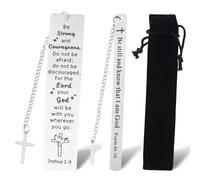 URROMA Lot de 5 marque-pages chrétiens en métal - Cadeau de baptême pour femme - Verse de la Bible - Marque-pages religieux avec croix pour première communion