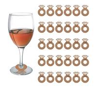 URROMA Lot de 50 Breloques en Papier Kraft pour Verres à vin de Mariage - Accessoires personnalisés pour Verres à vin