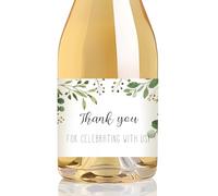 URROMA Lot de 50 mini étiquettes rectangulaires pour bouteille de champagne, inscription « Thank You » - Pour mariage, fête prénuptiale, fête d'anniversaire