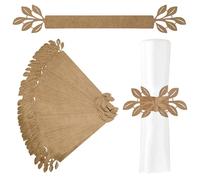 URROMA Lot de 50 Ronds de Serviette en Papier Kraft, Boucle décorative pour Serviette de Mariage, Porte-Serviettes en Papier, Boucle de Serviette