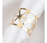 URROMA Lot de 50 Ronds de Serviette triangulaires à Prisme Creux - Rond de Serviette en Papier réfléchissant doré pour Table, Salle à Manger, décoration de fête de Noël