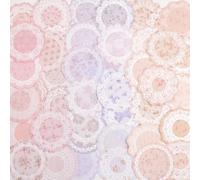 URROMA Lot de 90 feuilles de papier de scrapbooking floral pour loisirs créatifs, journal, découpage, rose, violet, abricot