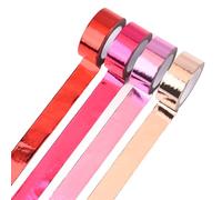 URROMA monochrome bronzage Washi tape, 4 feuilles de rose rouge poudre or ruban Clip - up Card faire bricolage fournitures ruban décoratif