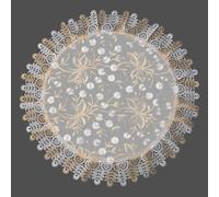 URROMA Nappe ronde, 60 x 60 cm, petite nappe de table brodée blanche élégante en dentelle pour table à manger, mariage, décoration de fête (1 pièce)