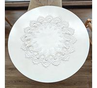 URROMA Napperon Rond élégant en Dentelle Jacquard Blanche, Nappe Isolante pour décoration de Maison, Commode, Table à Manger, 48,3 cm