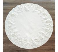 URROMA Napperon Rond élégant en Dentelle Jacquard Blanche, Nappe Isolante pour décoration de Maison, Commode, Table à Manger, 68,6 cm