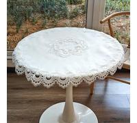 URROMA Napperon Rond élégant en Dentelle Jacquard Blanche, Nappe Isolante pour décoration de Maison, Commode, Table à Manger, 83 cm