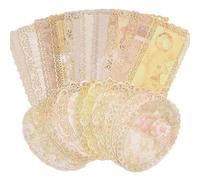 URROMA Papier Dentelle Vintage, Papier à Écrire Ovale Rectangulaire, Série D'Ouverture de Fleurs, Papier Décoratif Creux pour la Fabrication de Cartes Scrapbook, 40 pièce