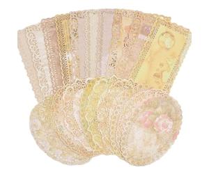 URROMA Papier Dentelle Vintage, Papier à Écrire Ovale Rectangulaire, Série D'Ouverture de Fleurs, Papier Décoratif Creux pour la Fabrication de Cartes Scrapbook, 40 pièce