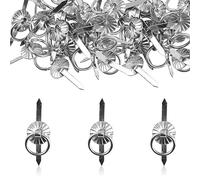 URROMA Petites Attaches Brad argentées avec Anneau, 60 pièces en Fer Rond Anneau de poignée de tiroir Mini Attaches Brad en Papier pour Le Bricolage, l'artisanat, Le Scrapbooking