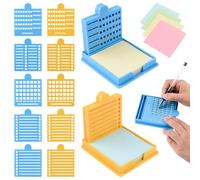 URROMA Pochoir de notes adhésives avec support et distributeur de notes post-it, distributeur de notes réutilisable avec boîte de dessin, liste de choses à faire, organisateur de bloc-notes pour la