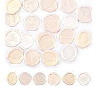 URROMA Tampon de cire autocollante，54 Pcs mousse souple Beige Vintage Scrapbooking pour sceller les enveloppes Cartes Emballage Cadeau DIY Décoration Mariage Fête Invitations