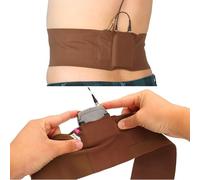 URSA Bandoulière - Lanière de Transmetteur de Microphone Ultra Mince, Respirante et Extensible, Compatible avec la plupart des Émetteurs et Récepteurs, caramel, Small Waist - Big Pouch