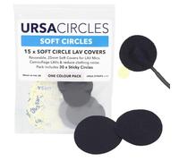 URSA - Cercles souples, protections réutilisables de micros cravate, pour protéger du vent et les camoufler, 25 mm (lot de 15, noir)