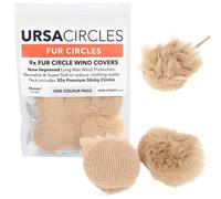 URSA Fur Circles Mini pare-brise pour microphones 9 cercles Beige | Avec 30 autocollants, pour lavalier/revers, réduit le bruit du vent et le froissement des vêtements, compatible avec