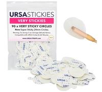 URSA Lot de 90 cercles très collants | Autocollants pré-découpés double face super adhérents avec languettes détachables, fabriqués au Royaume-Uni