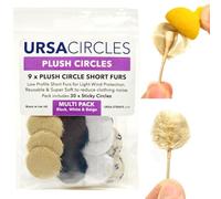 URSA Plush Circles - Couvertures VBL en fourrure courte de 5 mm de long. Réutilisable et super doux. 25 mm de diamètre (9x cercles + 30x collants, Multicolore)