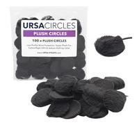 URSA Plush Circles Lot de 100 housses réutilisables et super douces en fourrure de 5 mm de diamètre Noir 25 mm