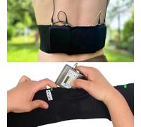 URSA Sangle de taille à double pochette - Sangles d'émetteur de microphone ultra fine, respirante et extensible - Compatible avec la plupart des émetteurs/récepteurs (noir, taille moyenne)