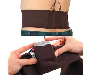 URSA Sangle de Taille - Sangle de Micro Transmetteur Ultra Mince, Respirante et Extensible. Compatible avec la plupart des Émetteurs/Récepteurs (Marron, Grande Taille - Grand Étui)