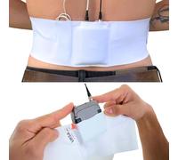 URSA Sangle de taille ultra fine, respirante et extensible pour émetteurs/récepteurs de microphone Compatible avec la plupart des émetteurs/récepteurs (blanc, taille moyenne, petite pochette)