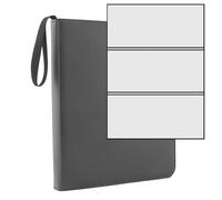 Ursae Minoris Album à fermeture éclair à 3 anneaux en D pour jusqu'à 180 billets américains et mondiaux jusqu'à 20,3 x 8,6 cm - Gris foncé