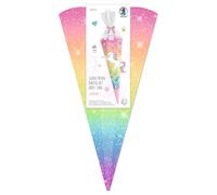 Ursus 1005 00 02 - Kit de bricolage pour cornets d'école Easy Line « Licorne », hexagonal, hauteur env. 68 cm, diamètre env. 20 cm, avec notice de montage et feuilles de gabarits