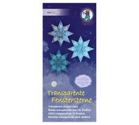 Ursus 1561 00 06 - Étoiles transparentes pour fenêtres, 80 feuilles | 5 motifs différents, environ 9 x 20 cm, 115 g/m², avec notice de bricolage, pour bricoler avec les enfants