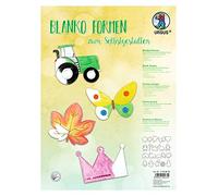 Ursus 17100099 Blanko Autocollant en Carton Photo 300 g/m² Feuille env. 24,8 x 33 cm, lasuré 45 pièces de Perforation en 20 Formes différentes