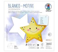 URSUS 1712 00 06F-Motifs Vierges Étoile, 20 pièces en Carton Photo 300 g/m², 22 x 21 cm, Papier de Bricolage DIY à colorier, Coller, découper & créer soi-même, Paper, Multicolor, Taille Unique