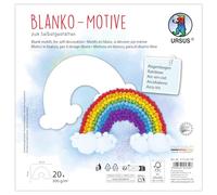 URSUS 1712 00 10F-Motifs Vierges Arc-en-Ciel, 20 pièces en Carton Photo 300 g/m², 26 x 16 cm, Papier de Bricolage DIY à colorier, Coller, découper & créer soi-même, Paper, Multicolor, Taille Unique