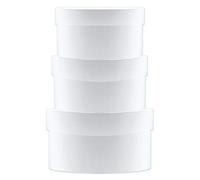 Ursus 17780099F - Coffret cadeau mini rond vierge, 3 cartons assortis en 3 tailles, blanc, 12 x 12 x 5 cm