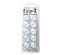 URSUS 18610000 Lot de 10 LED de décoration pour intérieur et extérieur, lumière blanche chaude, durée de vie d'environ 12 heures, piles et pastilles adhésives étanches, idéales pour lanternes