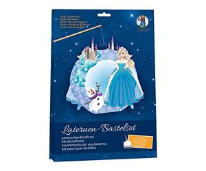 Ursus 18760001F - Kit de bricolage pour lanternes de la princesse des neiges, lanternes, partie perforée, carton de bricolage 220 g/m², papier transparent 115 g/m², 2 feuilles perforées, arceaux de