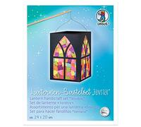 Ursus 18880099 - Kit de bricolage pour fenêtre - 300 g/m² - Environ 14 x 20 cm - Lanternes vierges en carton photo noir - Cintre de lanterne - 11 feuilles de papier transparent 42 g/m² - Avec