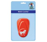 Ursus 19470021 - Perforatrice à Motif avec Levier Petit Cheval, Rouge, Motif découpé env. 16 mm, en Plastique avec poinçon en métal, Convient pour Les grammages de 160 220 g/m²