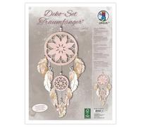 URSUS 21560001F - Set de décoration Attrape-rêves Rose/Or, Le Set Contient du matériel pour 2 Attrape-rêves, imprimé des Deux côtés, diverses pièces découpées, Perles, cordelette