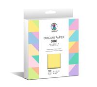 URSUS 22885599F-Origami Duo Pastell, 100 feuilles 80 g/m², taille 15 x 15 cm, plier recto-verso en différentes couleurs, instructions de pliage incluses, Papier, Normal