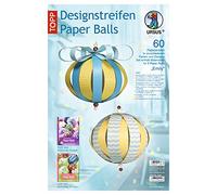 Ursus 23430099 Emily Lot de 60 Boules en Papier à Rayures et Accessoires pour 8 Boules décoratives