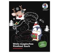 Ursus 24530003F - Mon Livre Magique à gratter et à colorier, avec Images à gratter et à colorier, env. 21 x 26 cm, 12 Motifs hivernaux avec de Superbes Effets de Couleur, avec bâton en Bois,