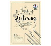 Ursus 24924610 Lot de 25 feuilles de papier à lettrage à la main Crème Format A4 210 g/m² Papier cartonné coloré Base idéale pour créer des lettres individuelles