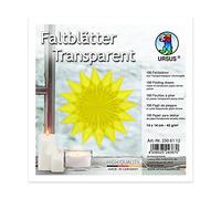 Ursus 2506112 Lot de 100 feuilles de papier transparent jaune transparent 14 x 14 cm 42 g/m² pour plier des figurines transparentes scintillantes