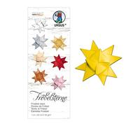 Ursus 3200015 Lot de 100 Bandes de Papier pour étoiles de Fröbel Jaune Soleil en Papier à Dessin 130 g/m² Env. 1 x 50 cm 100 Bandes pour Environ 25 étoiles
