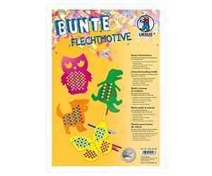 Ursus 3354699 Lot de 27 Motifs tressés colorés en 9 Couleurs différentes Env. 21 x 28,5 cm en Carton Photo avec Instructions de Montage (français Non Garanti), Coloré