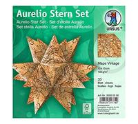 Ursus 35505500 - Aurelio Stern Papier pour, Maps Vintage, 15 x 15 cm