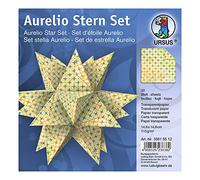 URSUS 35615512 Aurelio Stern Paradiso Lot de 33 feuilles de papier transparent avec impression recto-verso Jaune 14,8 x 14,8 cm 115 g/m²